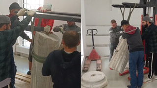 Транспортировка колонны весом до 2-х тонн при переезде музея Херсонес Таврический